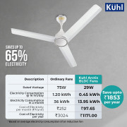 KUHL Arctis A1 Designer 3 Blade 1200mm Brown Remote BLDC Ceiling Fan 