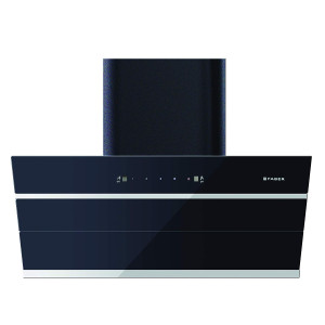 Faber ZENITH FL AC SC BK 90 1350 m³/HR Angular Kitchen Chimney (HOOD , Filterless Technology, Touch Control, Black)