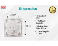 ACO Recessed AP 915 with ir remote Drop Grid Outer 15/15" Blade 9" (22.5cm) Fully ABS Body with 360 Degree Grill False Ceiling Fan