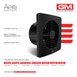 GM Aero Black with Leuvers 6" 150MM Exhaust Fan