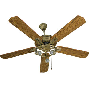 Havells Cedar Brass 48" Underlight Wooden Blade Halogen Lamp Shade Ceiling Fan