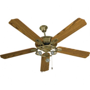 Havells Cedar Brass 48" Underlight Wooden Blade Halogen Lamp Shade Ceiling Fan