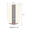 Venus Splash Pro Ivory Tuscan Gold 15 Litres Storage Water Heater 